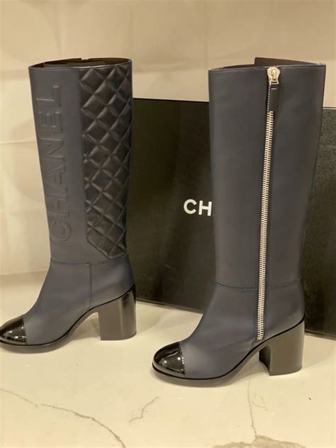 chanel cowboy boots 2024|knee high Chanel boots.